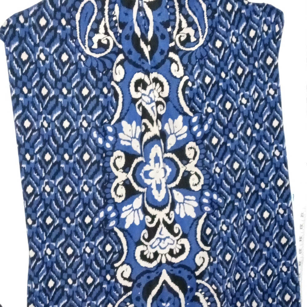 INC International Concepts Blue and White Patterned Dress